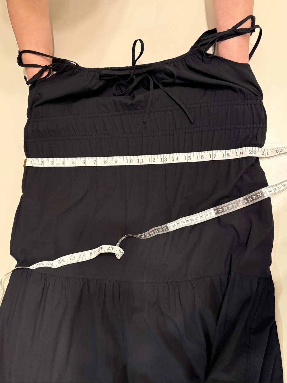Petal & Pup Ione Maxi Dress Black Smocked Tie Strap Cotton NWT Size M - Picture 11 of 11